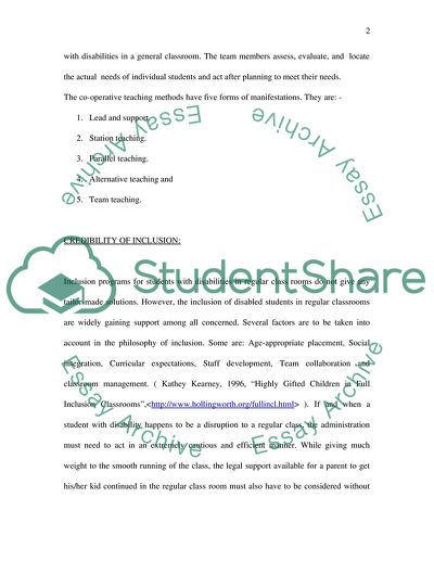 Inclusion Programs Issues