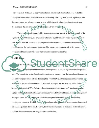 Human Resource in Coffee Masters Company