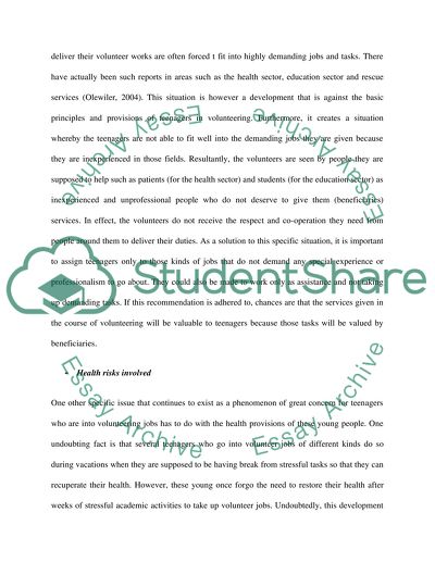 Is volunteering valuable for teenagers