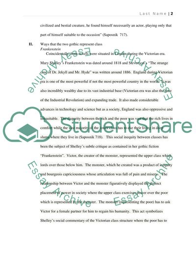 The Way That Two Different Gothic Fictions Represent Class