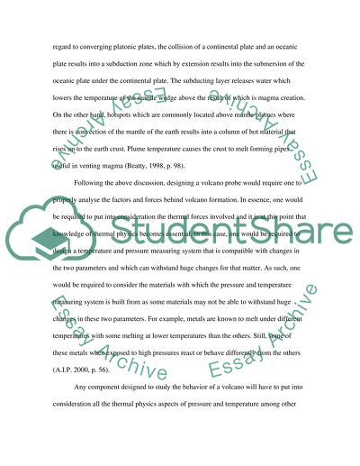 Volcano Probe - Pressure and Temperature