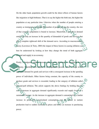 Inflation:causes and solving