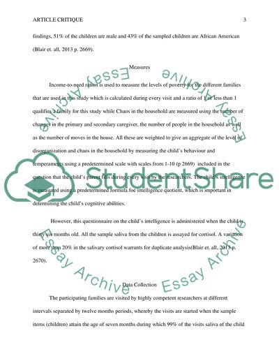 Effects of Poverty Affect Cortisol in Children