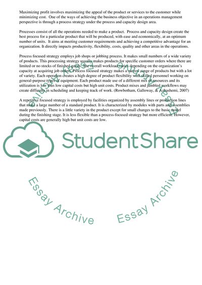 Process and Capacity Design