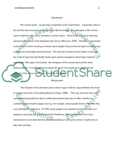 Extreme Sports: In Search of the Ultimate Thrill