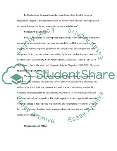 Company Sustainability CritiquBMO Financial Group
