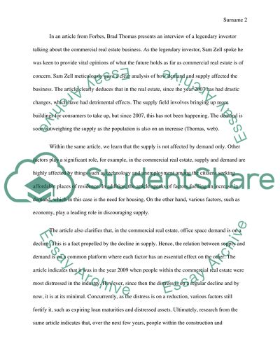 The Relation Between Supply and Demand