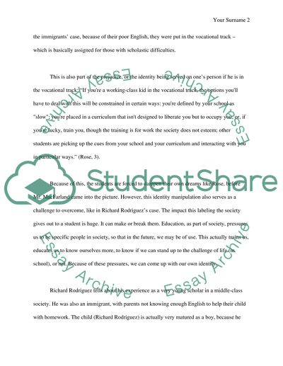 Labeling, Indentity and Education