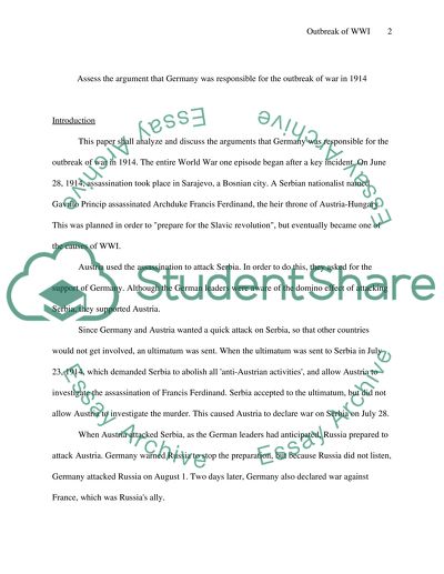 German Responsibility for World War I