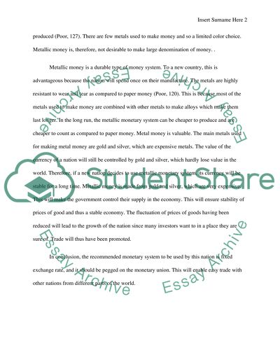 Discussing the benefits and costs of such a metallic monetary system for an aspiring new country