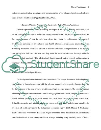 Advanced Nursing Practice in Australia