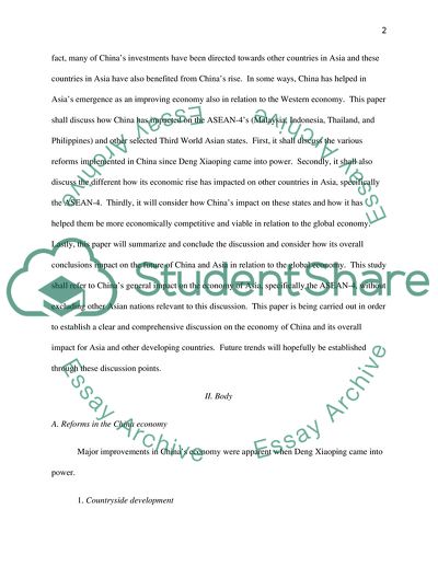 Impact of Chinas Rise on the Asian and Global Economy
