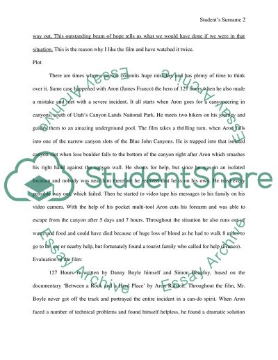 127 Hours Film Analysis