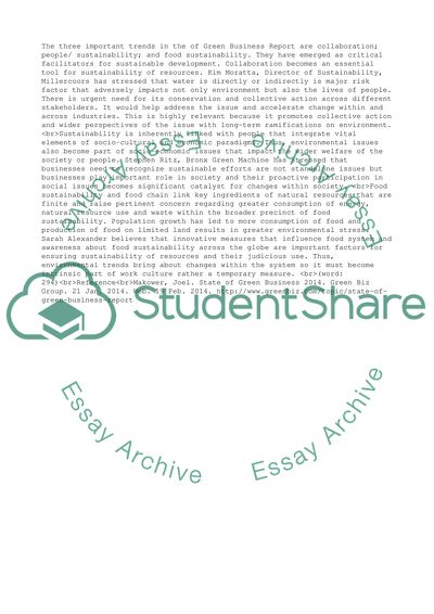 Trends in the State of Green Business