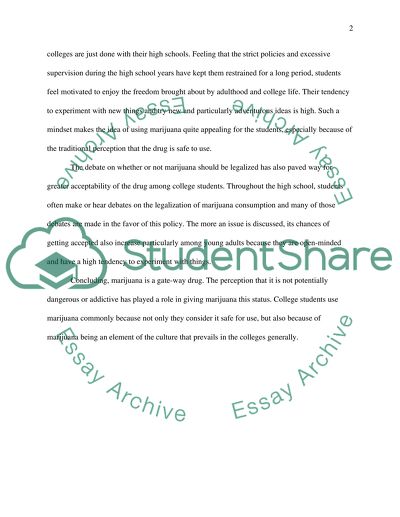 Marijuana use in students