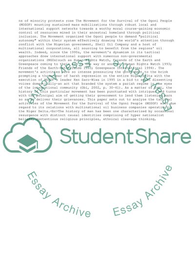 MOSOP: Survival through Resistance