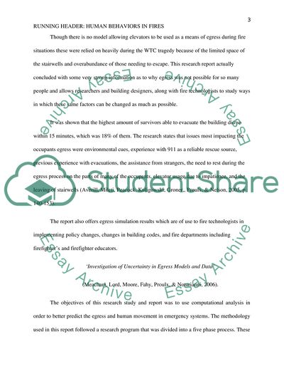 Human Behaviors in Fires