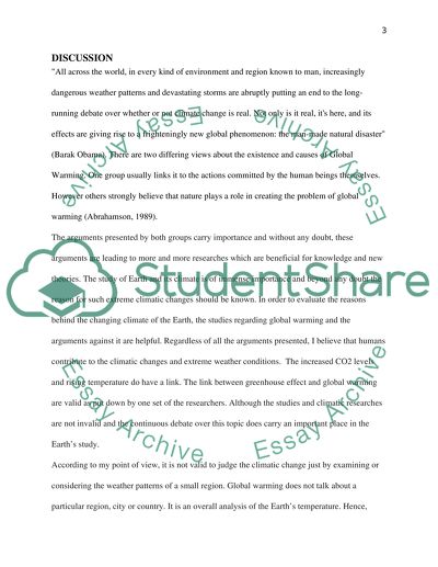 Global Warming: Fact or Myth