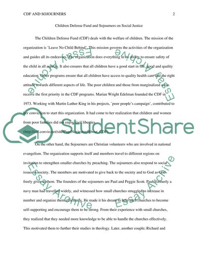 Children Defense Fund & Sojourners on Social Justice