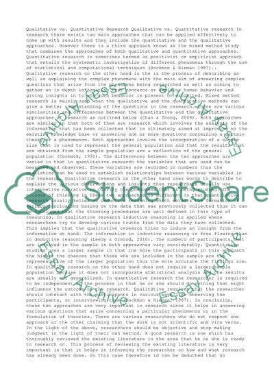 Qualitative vs. Quantitative Research