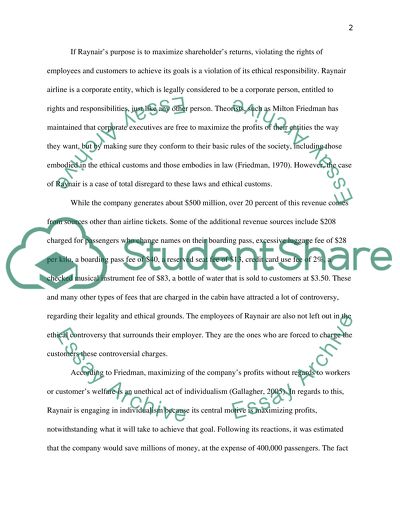 Is Raynair an unethical business Ethical and Philosophical approaches