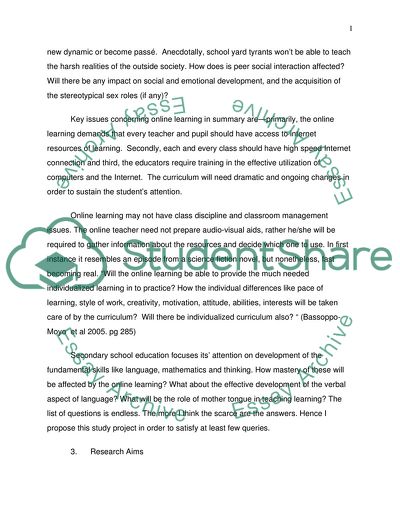 The Impact of On-line Learning And Its Potential to Improve Standards In Secondary Education