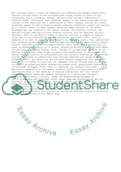 Creating a sense of Communiy