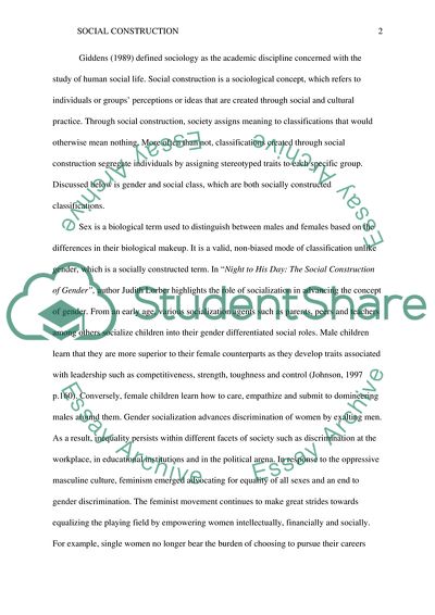 What is a social construction and why is it important to a sociological understanding of the world