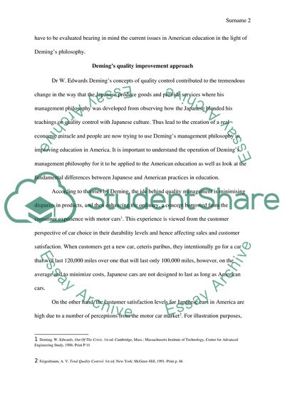 An improvement Approach to Quality Education In the United States of America