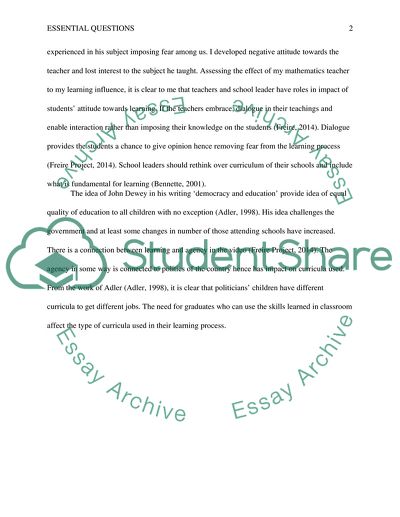 Curriculum in a Learning Institution