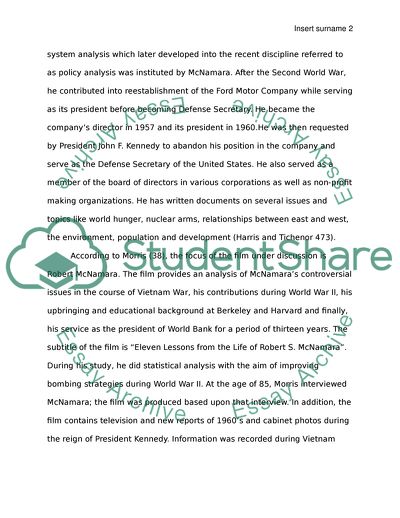 The Fog of War - Eleven Lessons to Be Learned from Documentary