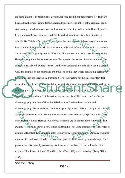 The Films Planet of the Apes and 12 Monkeys in the Subject of Animal Ethics