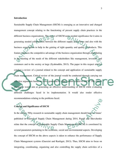 Concept and Significance of SSCM