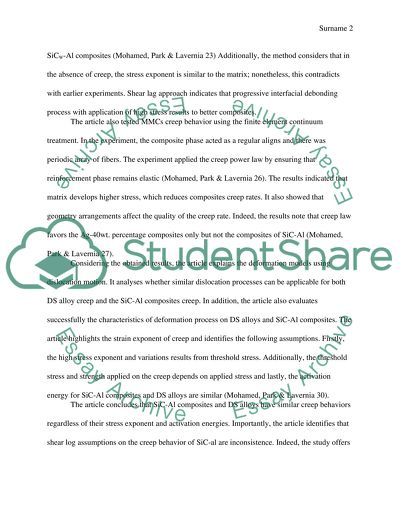 Summary on Creep Behavior of Discontinuous SiC-Al composites