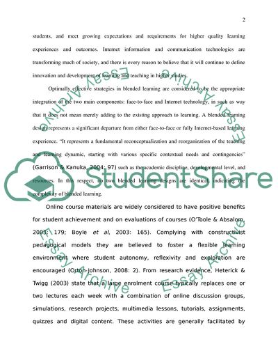 Traditional Face to Face and Online Assessment in Higher Learning Institutions