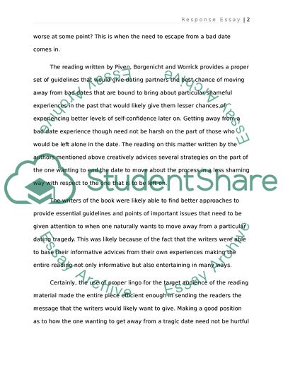 How to Escape from a Bad Date by Piven et al (297-302)Patterns 11th ed