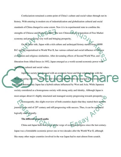 Comparison of the Economies of China and Japan