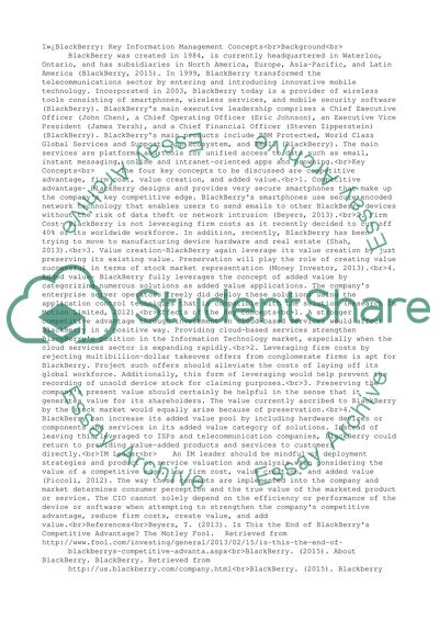 BlackBerry: Key Information Management Concepts