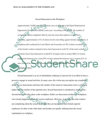 Sexual Harassment in the Workplace