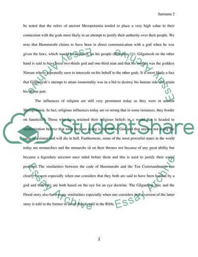 The Epic of Gilgamesh and Hammurabis Code