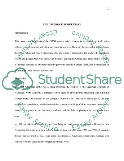 Grunwick Strike, Equality Laws and Trade Union Policies