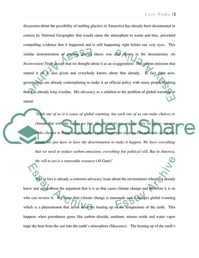 Critical Analysis of Al Gores Documentary An Inconvenient Truth