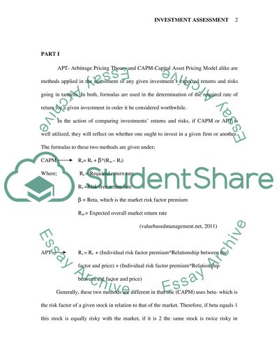 APT- Arbitrage Pricing Theory and CAPM-Capital Asset Pricing Model