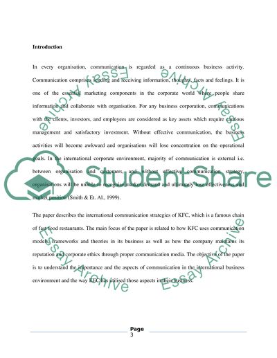 International Corporate Communications in KFC