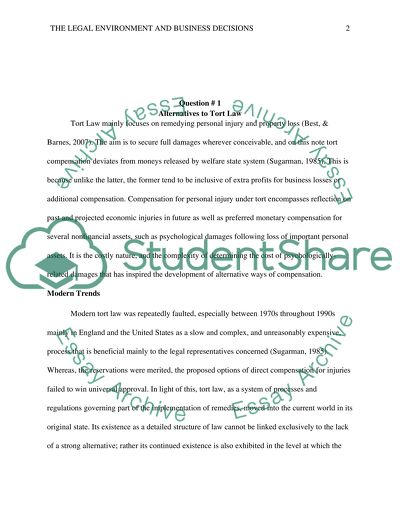 Legal Environment and Business Decisions