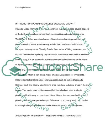 Planning in Ireland. Does Planning Ensures Economic Growth