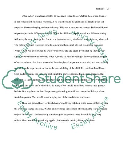 Conditioned Emotional Response in Children
