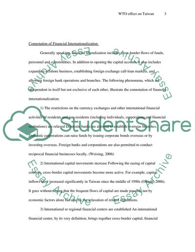 WTO Effect on Taiwan