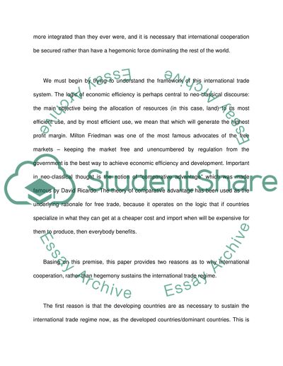 Sustainability Of The International Trade Regime