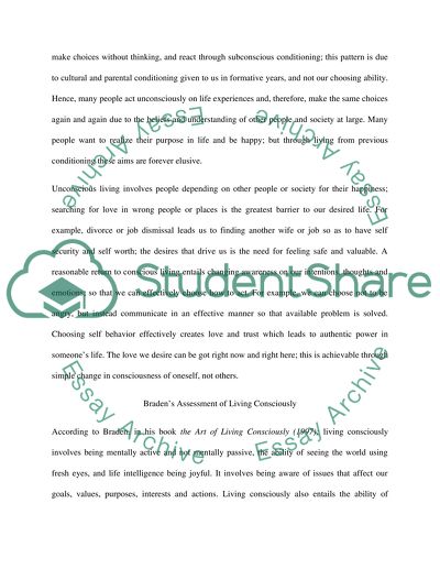 The Art of Living Consciously by Branden